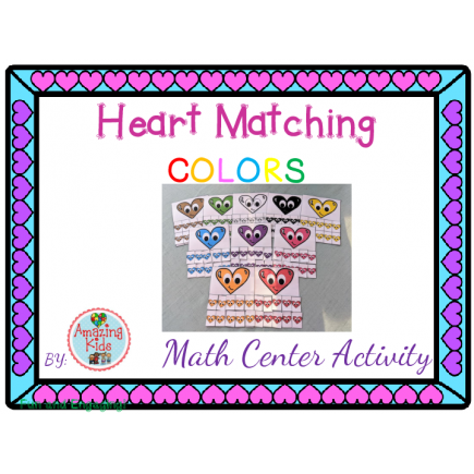 Heart Matching Colors – Math Center Activity